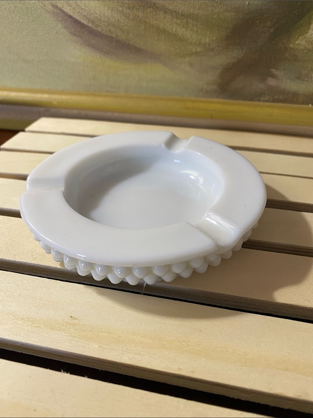Vintage Westmoreland Hobnail Milk Glass Ash Tray